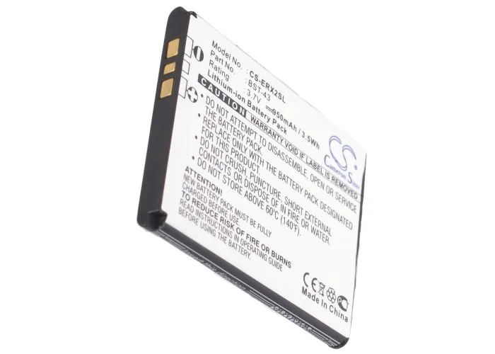 Аккумулятор Cameron Sino на 950 мАч для Sony Ericsson дра J108 Hazel J10i2 J20 Mix U100 U100i Вулкан WT13i |