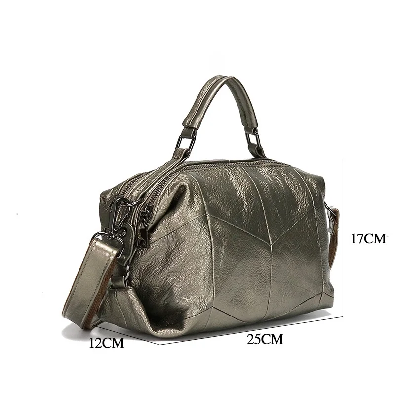 

Quality Genuine Cow Leather Handbag Double Compartment Casual Soft Leather Shoulder Bag Slung Retro Small Messenger Bags