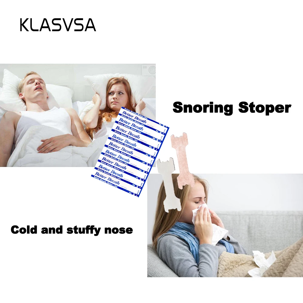 Полоски для носа KLASVSA 100 шт./упак. (маленькие и средние) лучше дышащие с защитой от