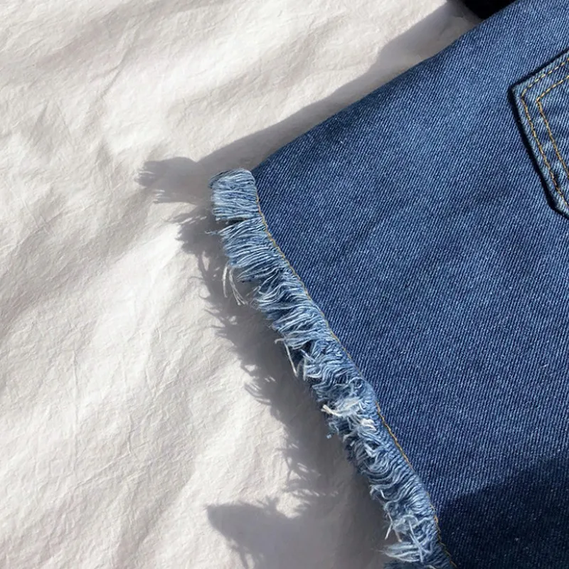 L 4XL новые джинсовые шорты с высокой талией женские летние повседневные платье