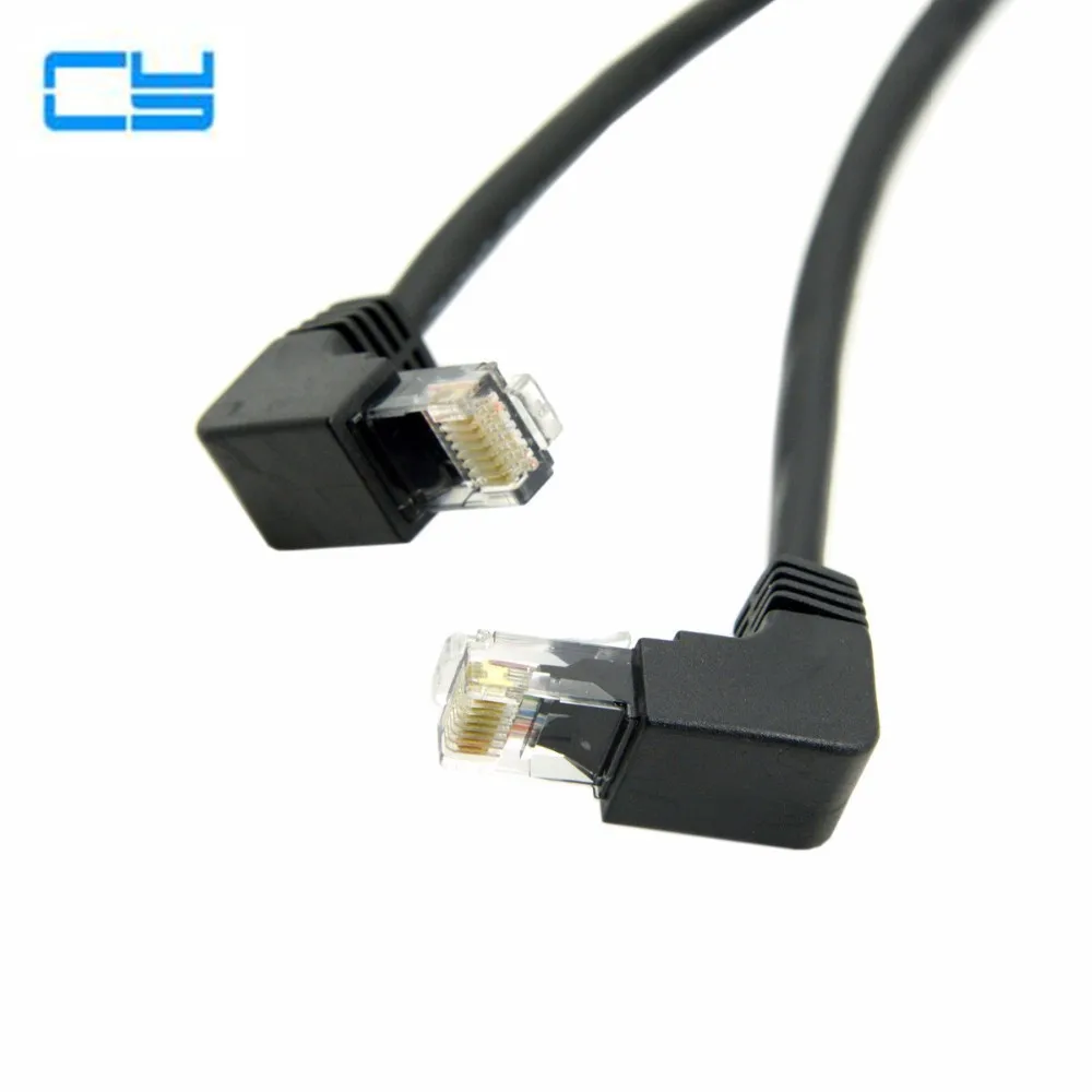 Вниз Угловой 90 градусов 8P8C FTP STP UTP Cat 5e папа Lan Ethernet сетевой патч корд кабель 2 м 6