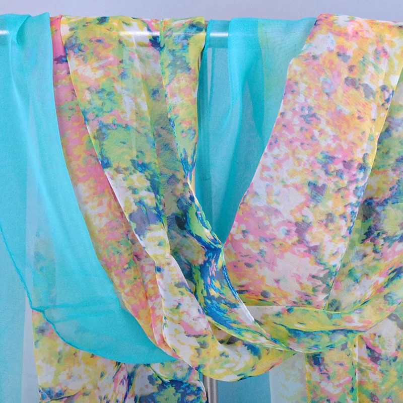 Любой 3 шт. Бесплатная доставка Для женщин печати мягкий шарф платок шифон Синий