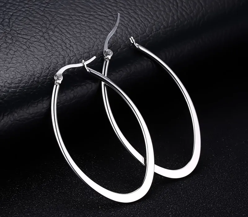Vnox Мода Большой Серьги-кольца Для женщин женский Bijoux 316L Нержавеющая сталь уха ювелирных изделий Рождественский подарок не аллергия