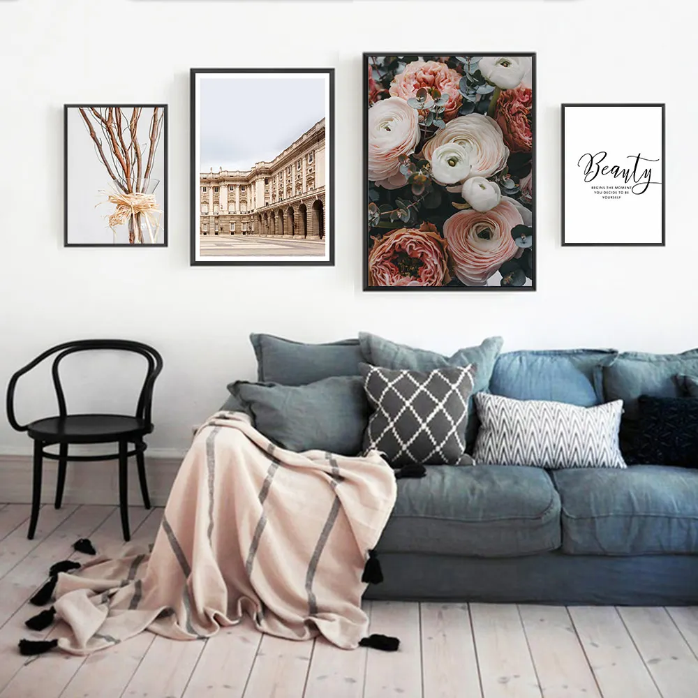 Пейзаж настенная живопись холст постеры Декор для гостиной строительный постер