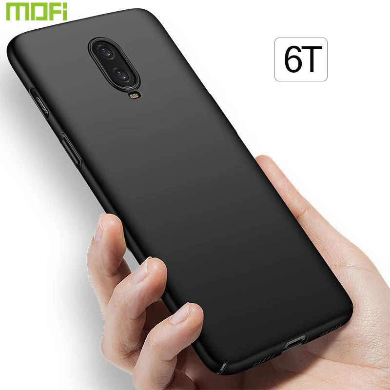 Oneplus 6T Чехол чехол Mofi One Plus жесткая задняя крышка из ПК Одноцветный тонкий красный