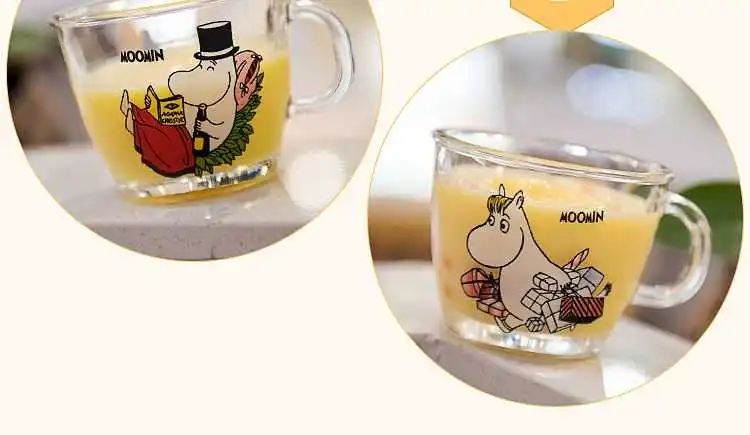Moomin Новая мода мультфильм посуда для напитков младенцев стеклянный водный напиток Стакан Кружка прозрачная стеклянная ручка 210 мл стеклянная чашка безопасная Милая кружка