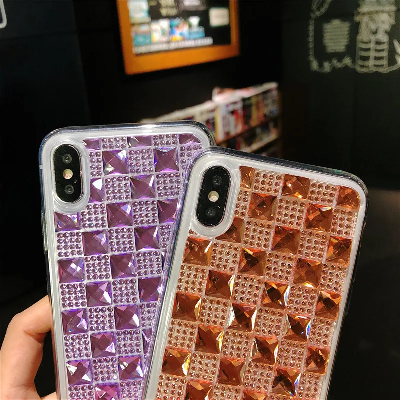 Kerzzil 3D Алмазный Узор чехол для телефона iPhone X Роскошный горный хрусталь Мягкий ТПУ