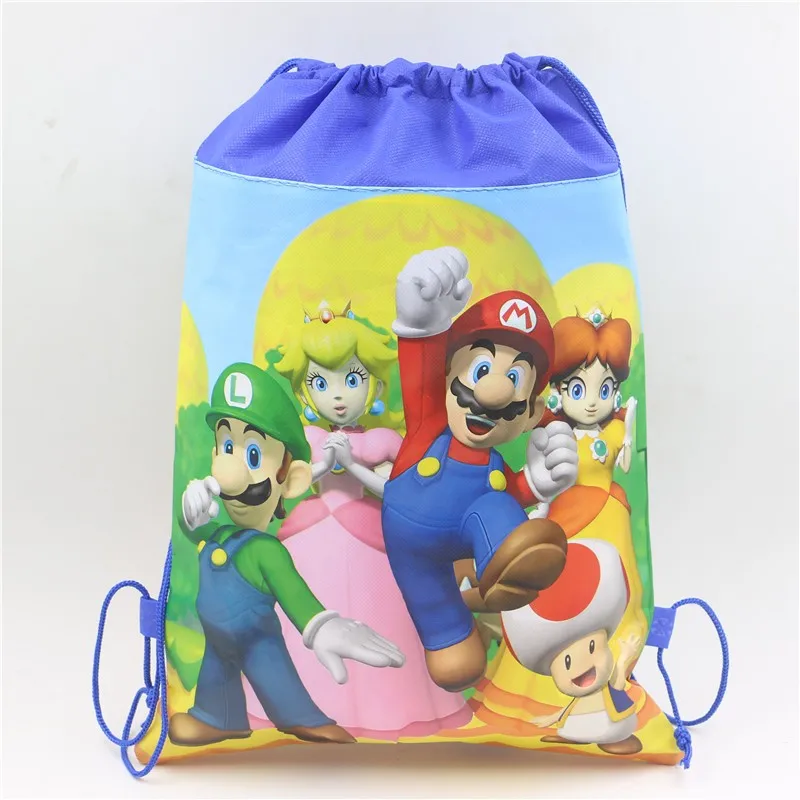 1 шт./лот мультфильм Марио тема Drawstring сумки рюкзак для мальчика Детский подарок