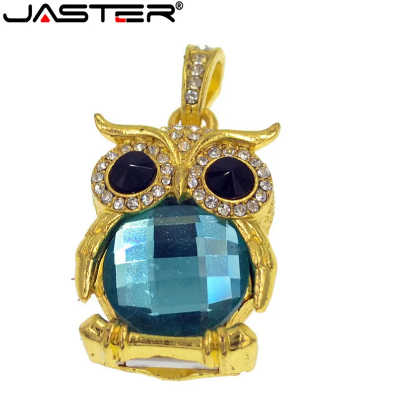 JASTER модные креативные Хрустальные Совы USB флэш-накопитель драгоценный накопитель карта памяти Флешка 4 ГБ 8 ГБ 16 ГБ 32 ГБ
