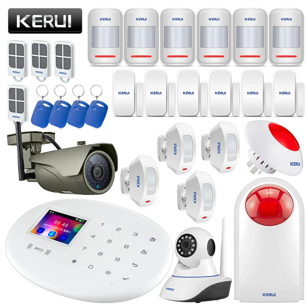 KERUI 2 4G WiFi GSM SIM RFID система охранной сигнализации домашний сад вилла охранная