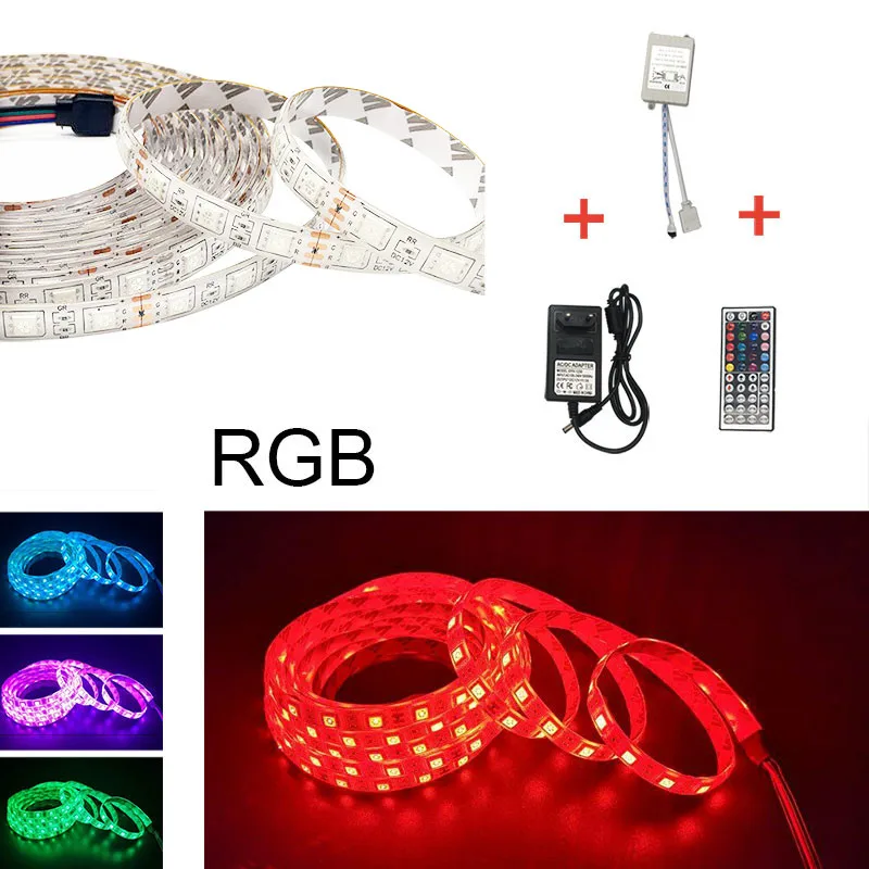 Светодиодный ленточный светильник 5 м 12 В 5050 RGB не водонепроницаемый 60