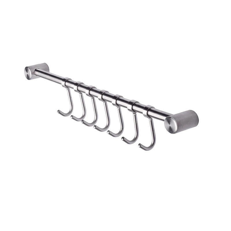 7 HOOKS Нержавеющая сталь настенный крепежный винт 7/8/9, крючки, станок и горка ряд настенные крючки Кухня вешалка для подвесная щетка Пособия по кулинарии инструменты Полотенца - Цвет: 7 HOOKS