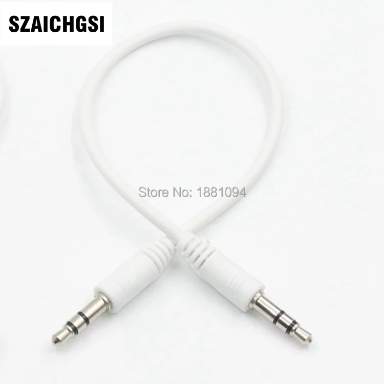 SZAICHGSI оптовая продажа 100 шт./лот белый 20 см аудиоразъем штырь Aux 3 кольцевой Мини AV