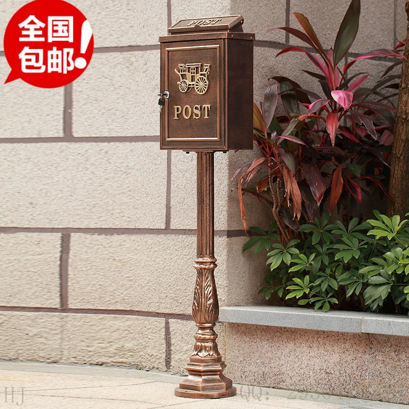 Вертикальный чугунный почтовый ящик настенный металлический с буквами Сельский