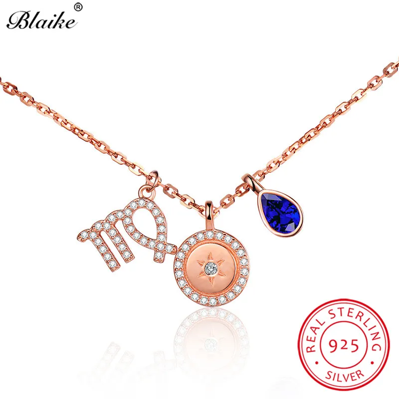 Женское Ожерелье из настоящего серебра 925 пробы Blaike милый Фиолетовый аметист