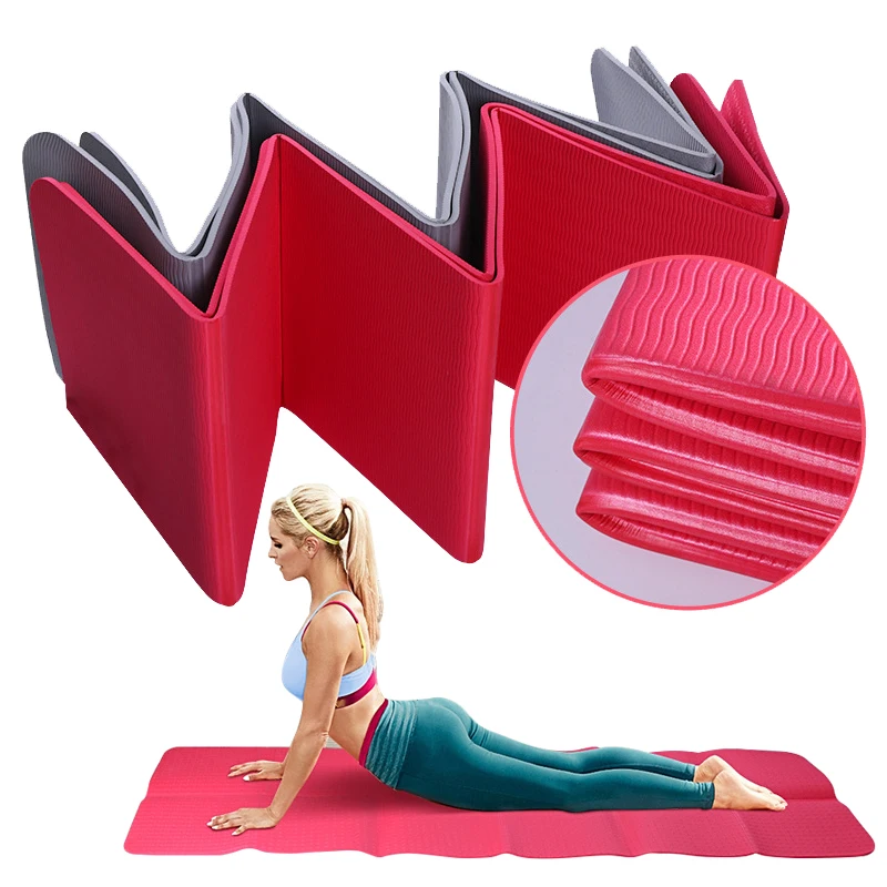 

6MM Thick Folding Yoga Mat TPE Non-Slip Portable Exercise Travel Mats Lightweight Tasteless For Fitness Slim Yoga Gym Pilates