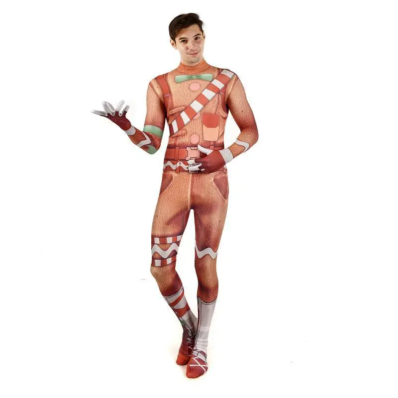 Игра битва Royale Merry Marauder Ginger Gunner Детский костюм для косплея Для Взрослых Zentai боди Fortniter костюм комбинезоны
