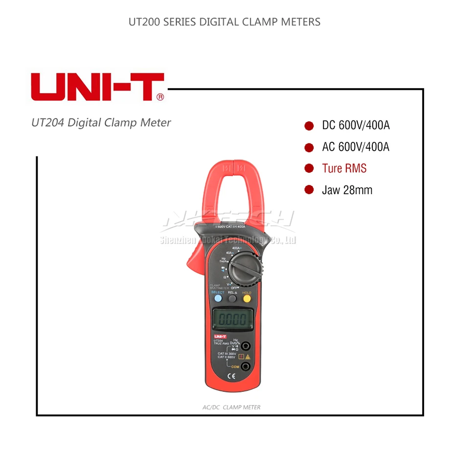 UNI-T цифровой клещи мультиметр UT203 UT204 UT204A AC DC Вольт сопротивление тока Частота Рабочий цикл диод Тест Авто Диапазон