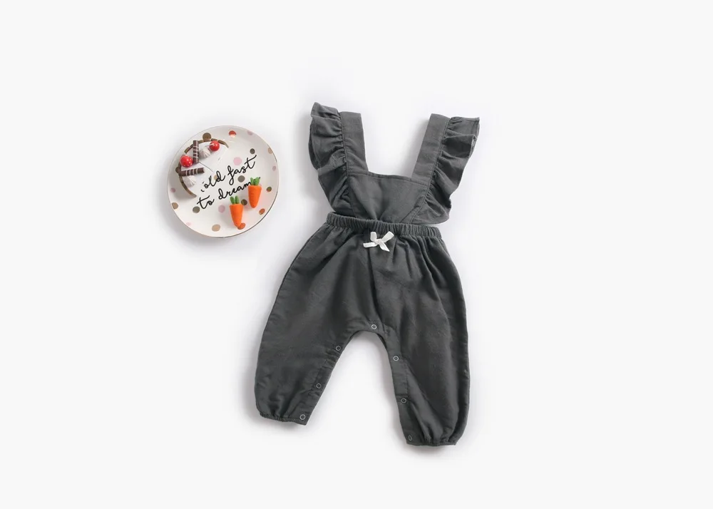 Babies Rompers Kids Autumn Winter Strap Infant Kids Clothing Colorful Long Jumpsuit with Bow Baby Newborn Girls Rompers Clothes
