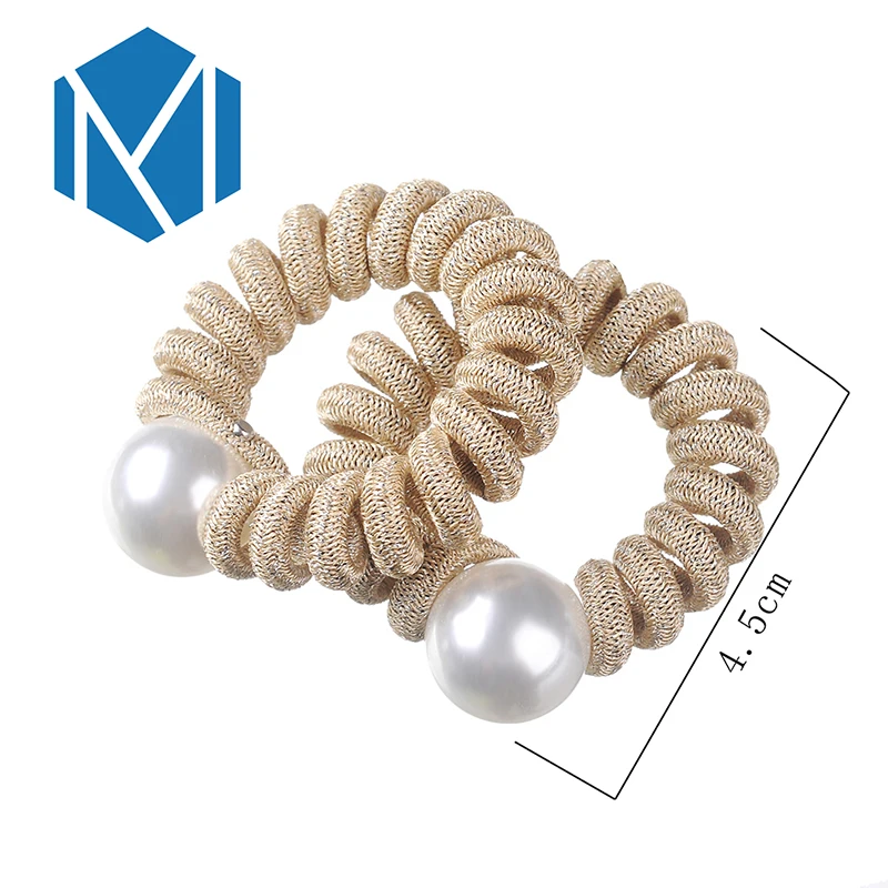 M MISM 2 шт Девушки твердые жемчужные эластичные резинки для волос высокое качество
