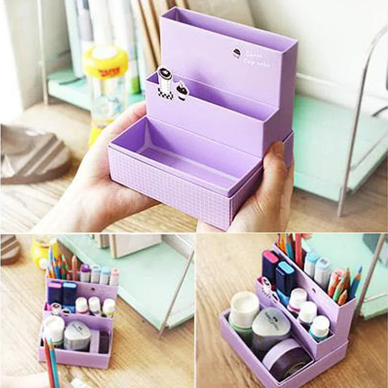 Складной органайзер для макияжа коробка хранения косметики из крафт бумаги