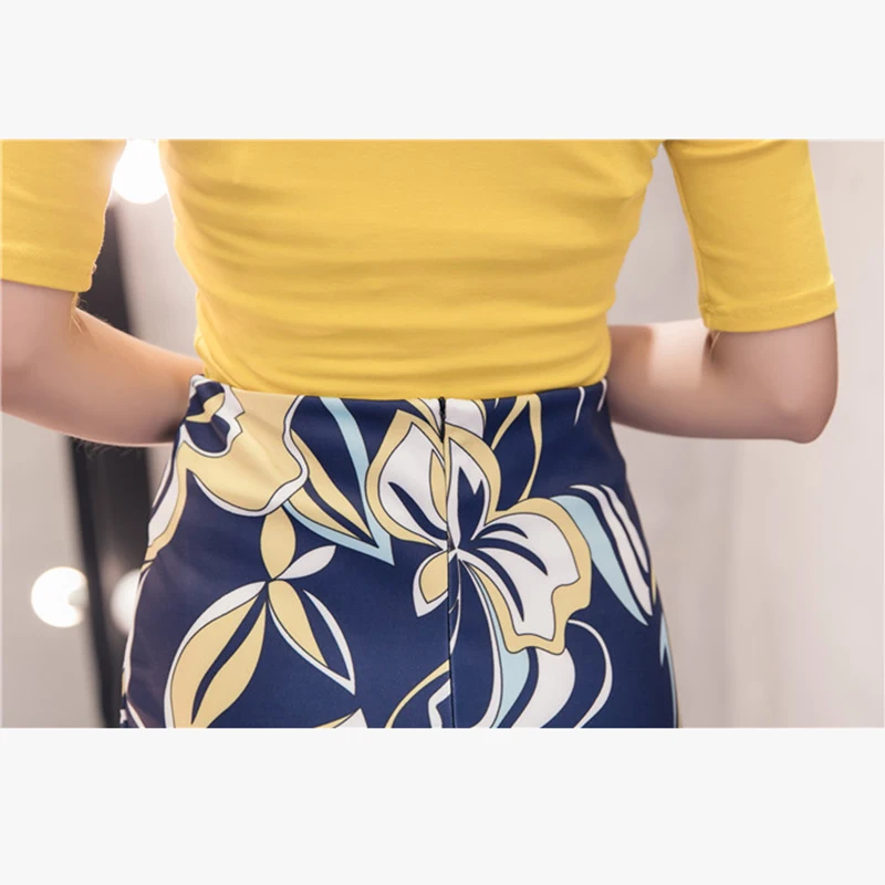 AITESEN Высокая Талия Bodycon юбки женщин модный принт Boho Стиль тонкий карандаш юбка