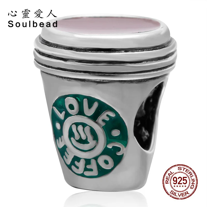Soulbead Love кофейная кружка стандартная серебряная с эмалью подходит для браслета