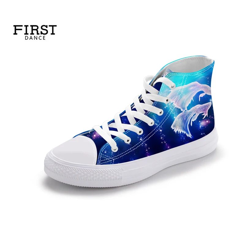 Design 3D Printing Constellation Spring Lace-up EVA Sole lightweight Canvas Shoes Man Casual High Top Sneaker Do your Logo Print | Обувь