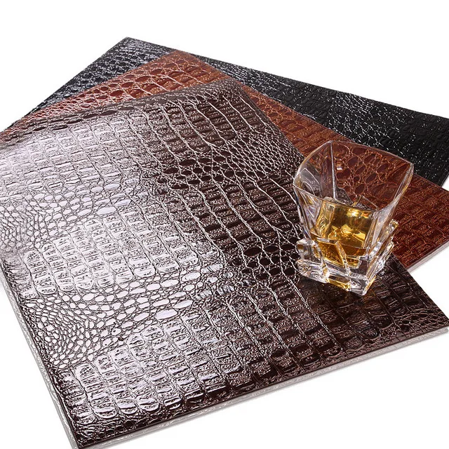 WHISM 45x30 см крокодиловый коврик для кухонного стола из искусственной кожи Коврик для пикника изоляционный коврик настольные коврики для обеденного стола