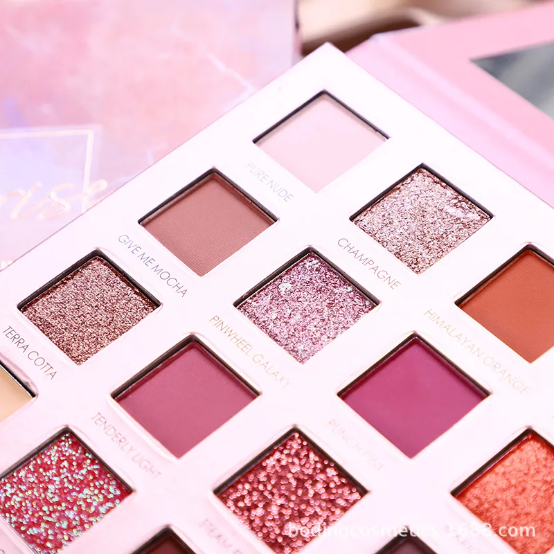 Тени для век телесного цвета ПАЛИТРА 16 цветов мерцающие матовые блестящие пудра