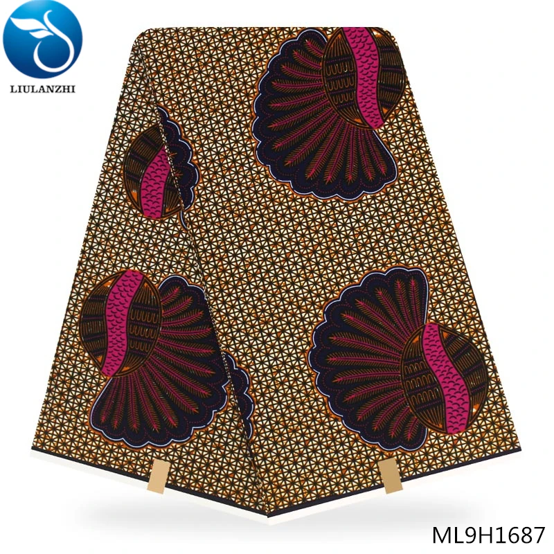 ML9H1687 LIULANZHI guangzhou восковая печатная ткань настоящий голландский воск ткань хлопок для африканской одежды ML9H1676-1687 - Цвет: ML9H1687