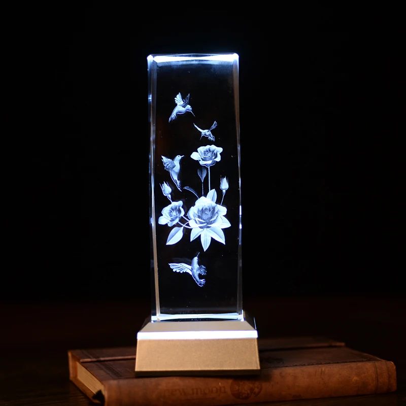 Дятел цветок лазер внутри настольные лампы удивительные 3D ночник ребенок спящий