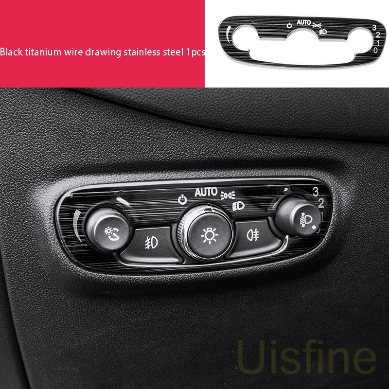 stainless black 1pcs Центральный выход управления из нержавеющей стали подъемная панель черный титановый провод рисунок украшения для Chevrolet Equinox - Цвет: stainless black 1pcs