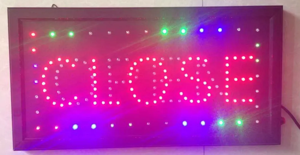 Фото customized open closed sign 10X19 inch indoor Ultra Bright flashing led lighted signs business store signage display