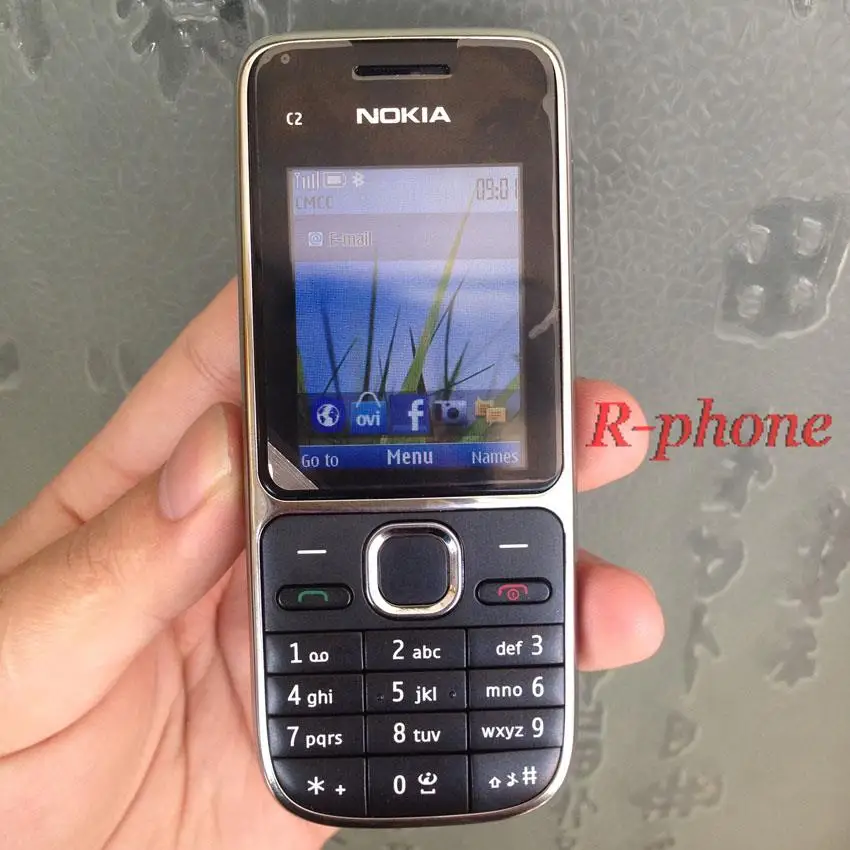 black English Keybad Nokia C2 C2-01 разблокированный GSM мобильный телефон восстановленные сотовые телефоны - Цвет: black English Keybad