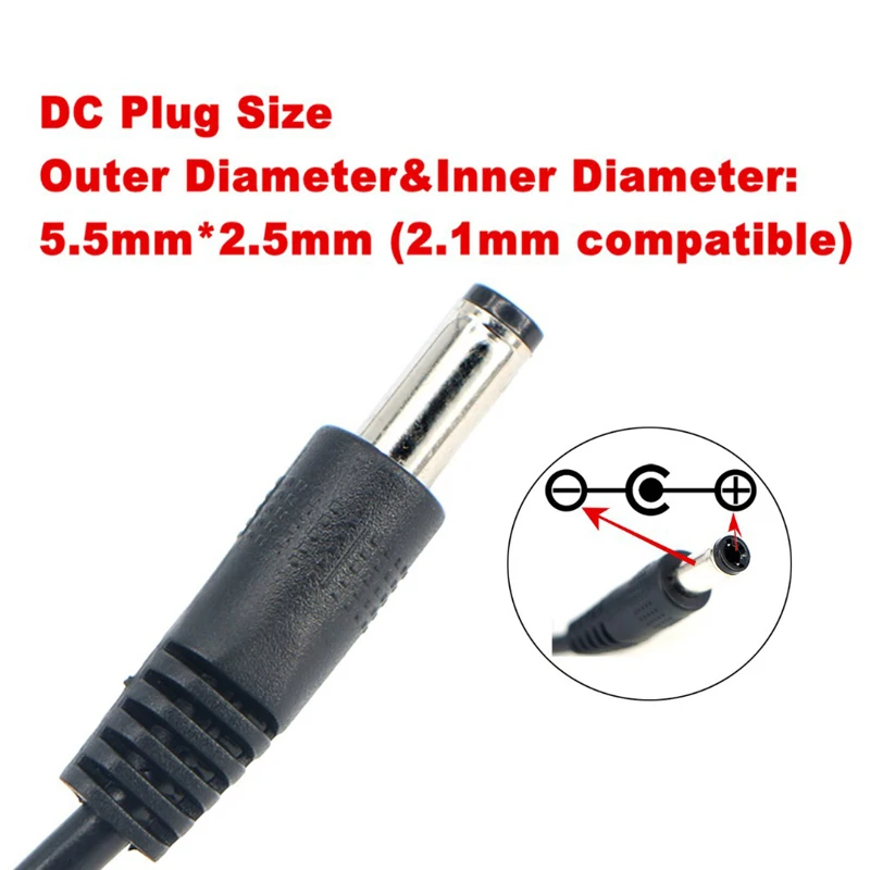 

12V 0.3A AC 100V-240V Converter Adapter DC 12V 0.3A 1000mA Power Supply EU Plug 5.5mm x 2.1-2.5mm For LED