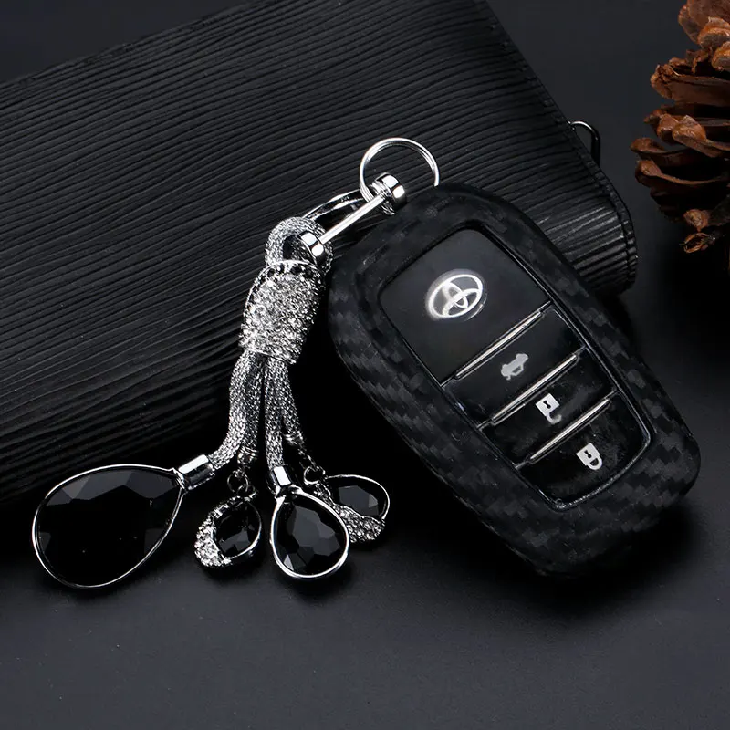 2019 углеродного волокна силикагель ключа автомобиля чехол Брелок для ключей