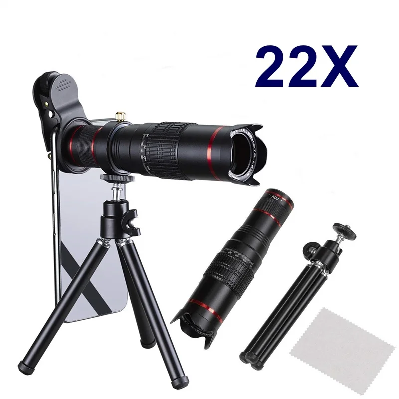 Tongdaytech HD 4K 22x зум объектив камеры мобильного телефона телескоп Lentes Telefon для смартфона макрообъектив объектив для мобильного телефона - Цвет: 22X