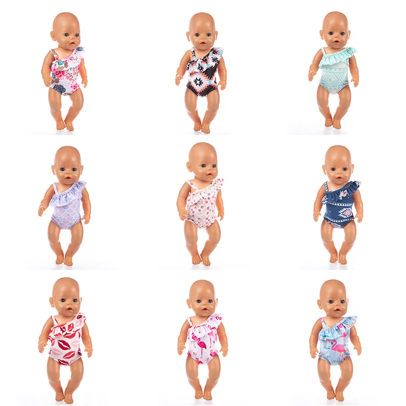 

2019 New fashion swimwear Doll Clothes Fit For 43cm baby Doll clothes reborn Doll Accessories