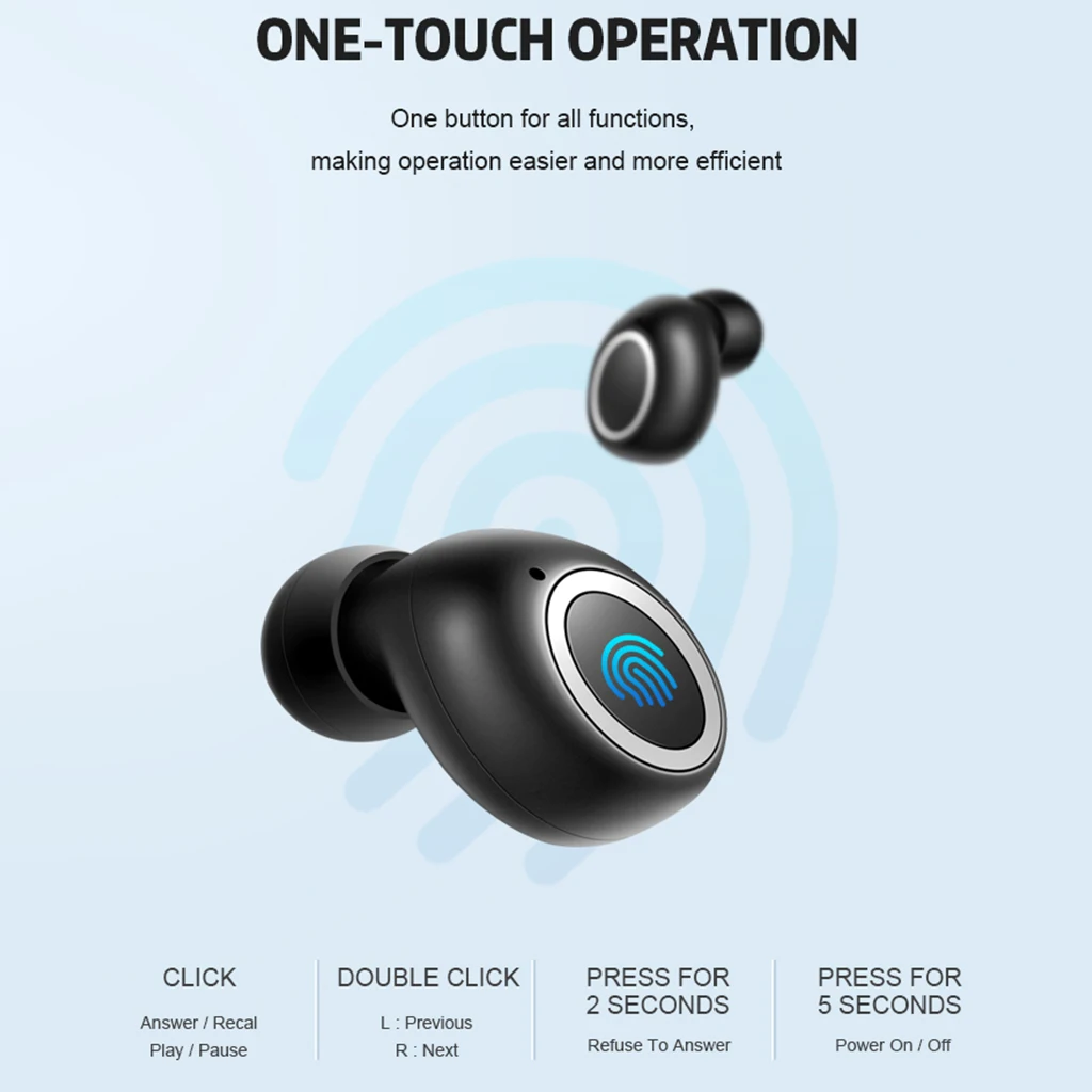 TWS Bluetooth гарнитура 3D V5.0 стерео чехол для переноски наушники с низким уровнем