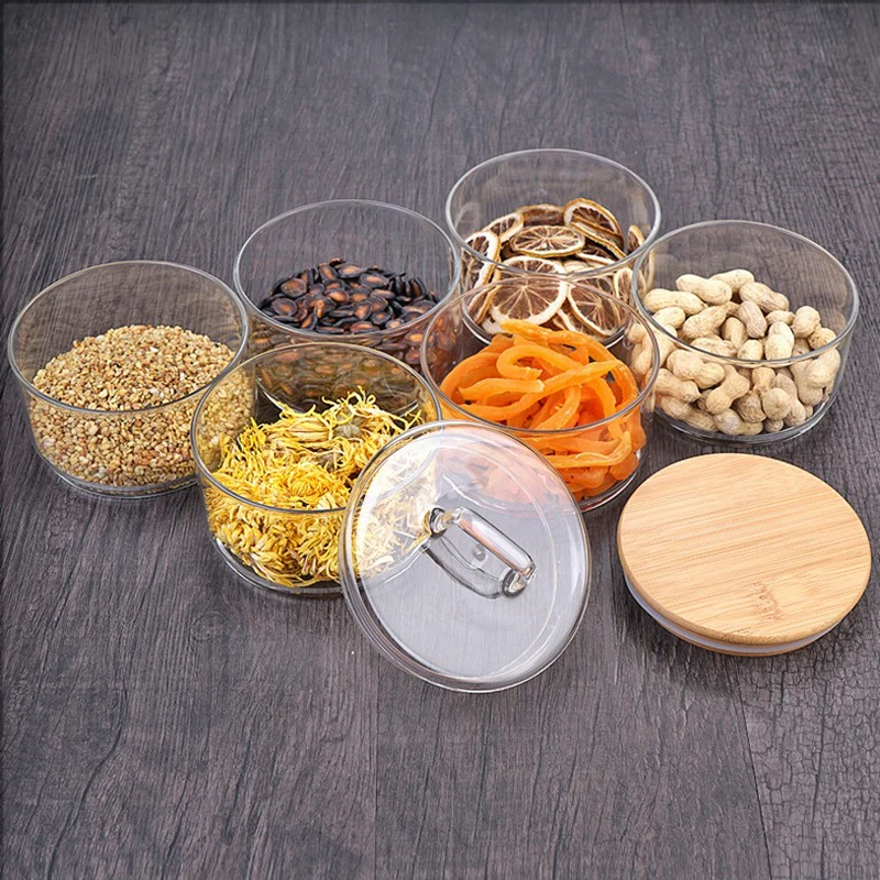 Три этажа Стекло хранения Jar бутылка с крышкой минималистский гайка приправа