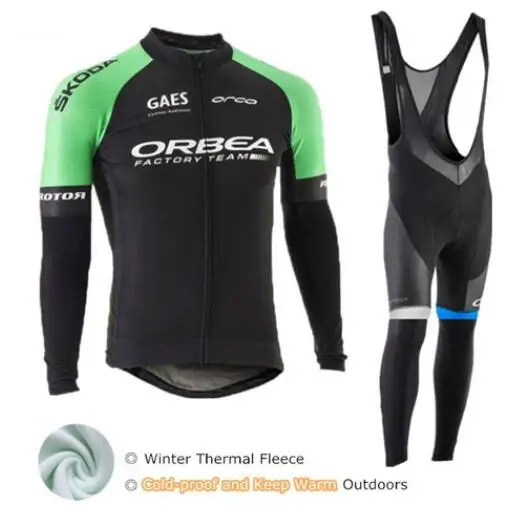 ORBEA термальность флис мужские зимние трикотаж комплект Ropa Ciclismo Invierno супер теплый