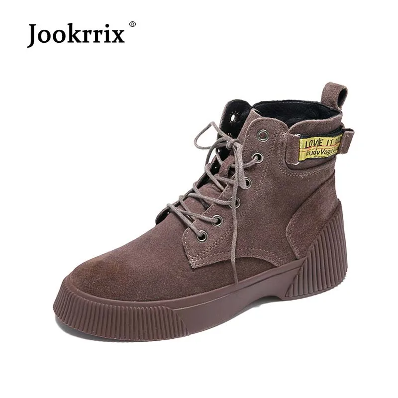 Jookrrix обувь Для женщин модный бренд леди chaussure осень для дышащая botas mujer Черный