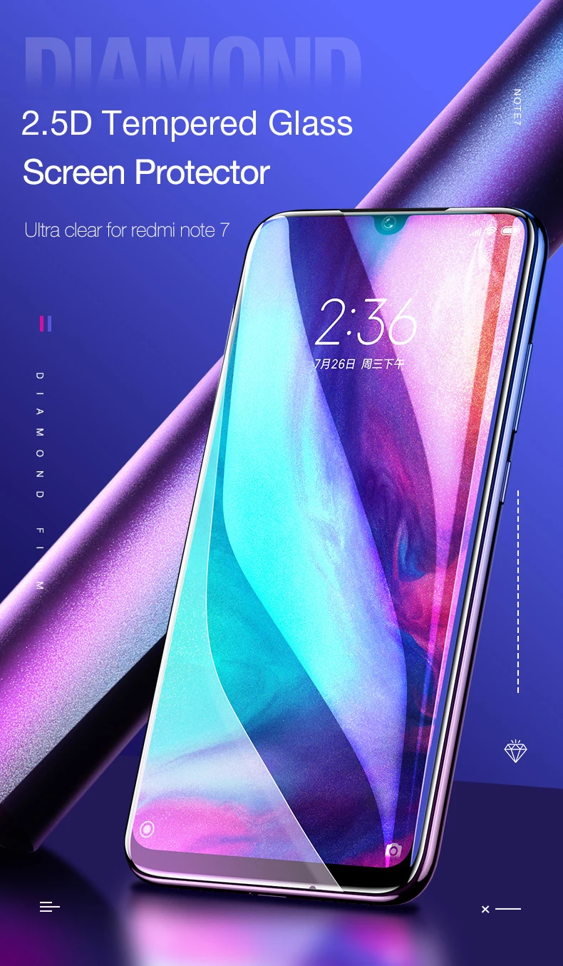 CAFELE Защита экрана для Xiaomi Redmi Note 7 защитное стекло 2.5D Edge 9H HD чистая пленка из закаленного стекла для Redmi Note 7
