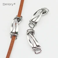 dmtry 5pcs ancient silver irregular geometry connector use with 5mm leather rope for making jewelry bb0024