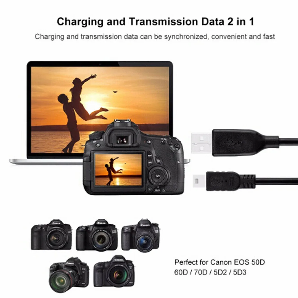 5 Pin 1 м Мини USB кабель для синхронизации данных зарядный шнур камеры gopro HERO4/3 canon EOS