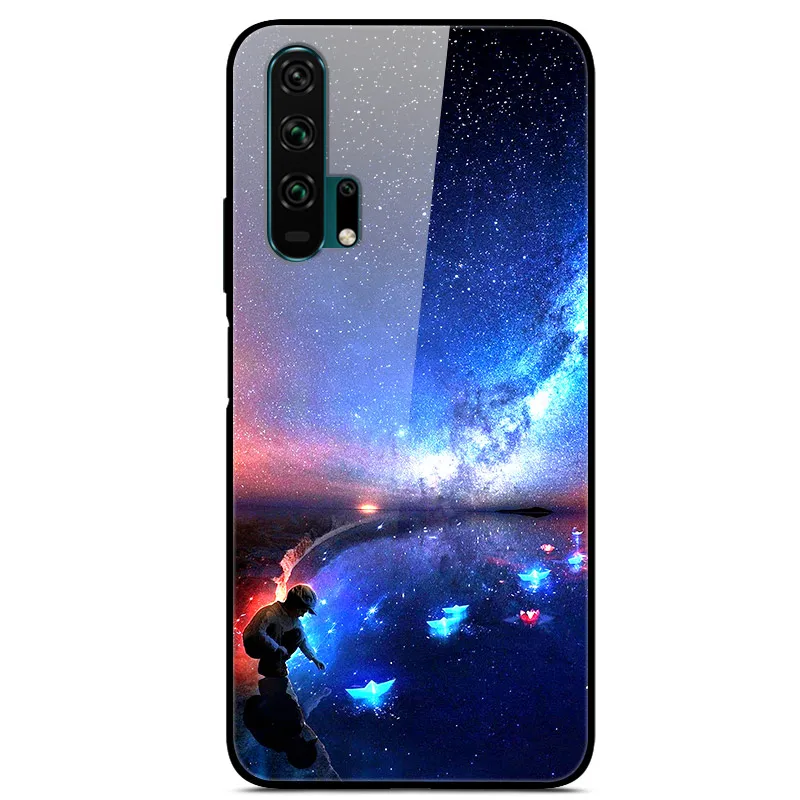 Закаленное стекло Чехол для Huawei Honor 20 Case Жесткий ПК Красочный чехол Pro 20S Бампер на