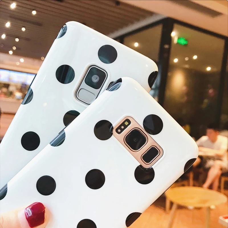 Модные чехлы YHBBCASES в горошек для телефонов Samsung Galaxy S10 5G S8 S9 Plus Note 10 8 9 блестящий IMD
