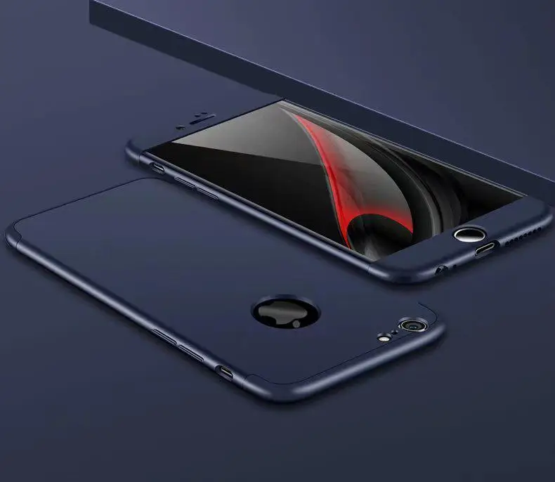 Роскошный Ультратонкий чехол ECTOBE для iphone 6, 6 S, 7, 7 plus, полное покрытие, Жесткий ПК для iphone 5, 5s, SE, чехол для телефона, двойной Dip, защитный чехол s - Цвет: blue