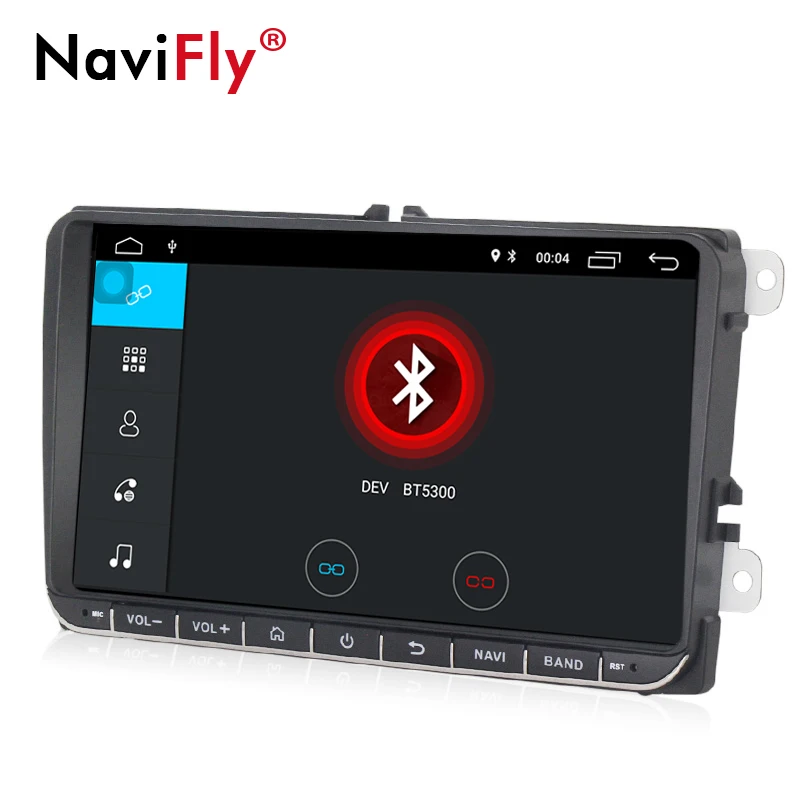 NaviFly 9 дюймов Android8.1 автомобильный Мультиплеер для Volkswagen golf 6 touran passat B7 Skoda сиденье с gps Навигатором Радио BT RDS